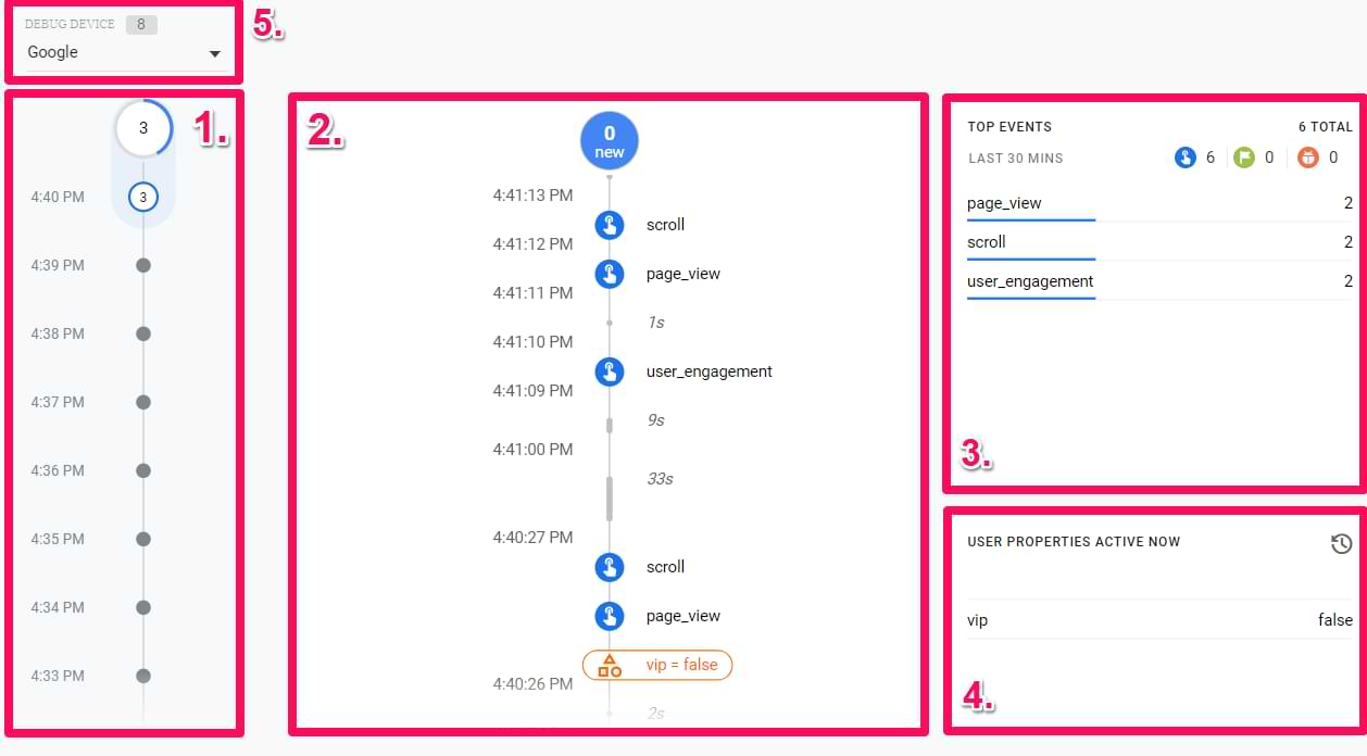 Configuração de DebugView no GA4