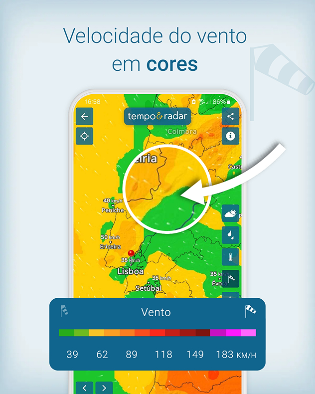 Otimização de radares e mapas de vento
